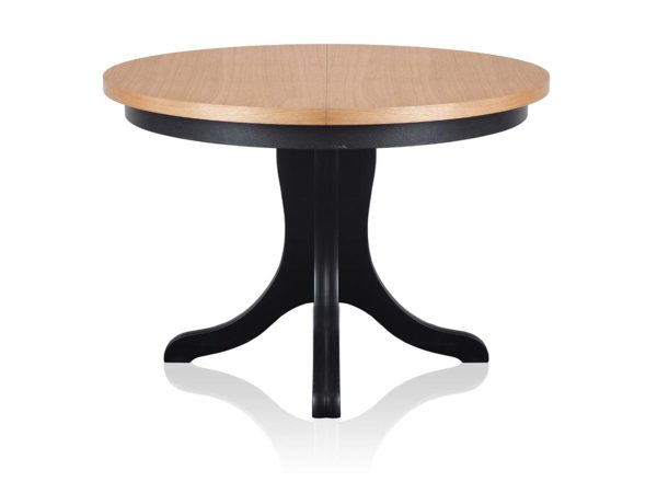 Stůl kulatý dubový na černé nodze centralnej klasický design