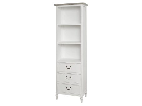 Drewniana witryna z dekoracyjnymi frontami w stylu prowansalskim kolor biały