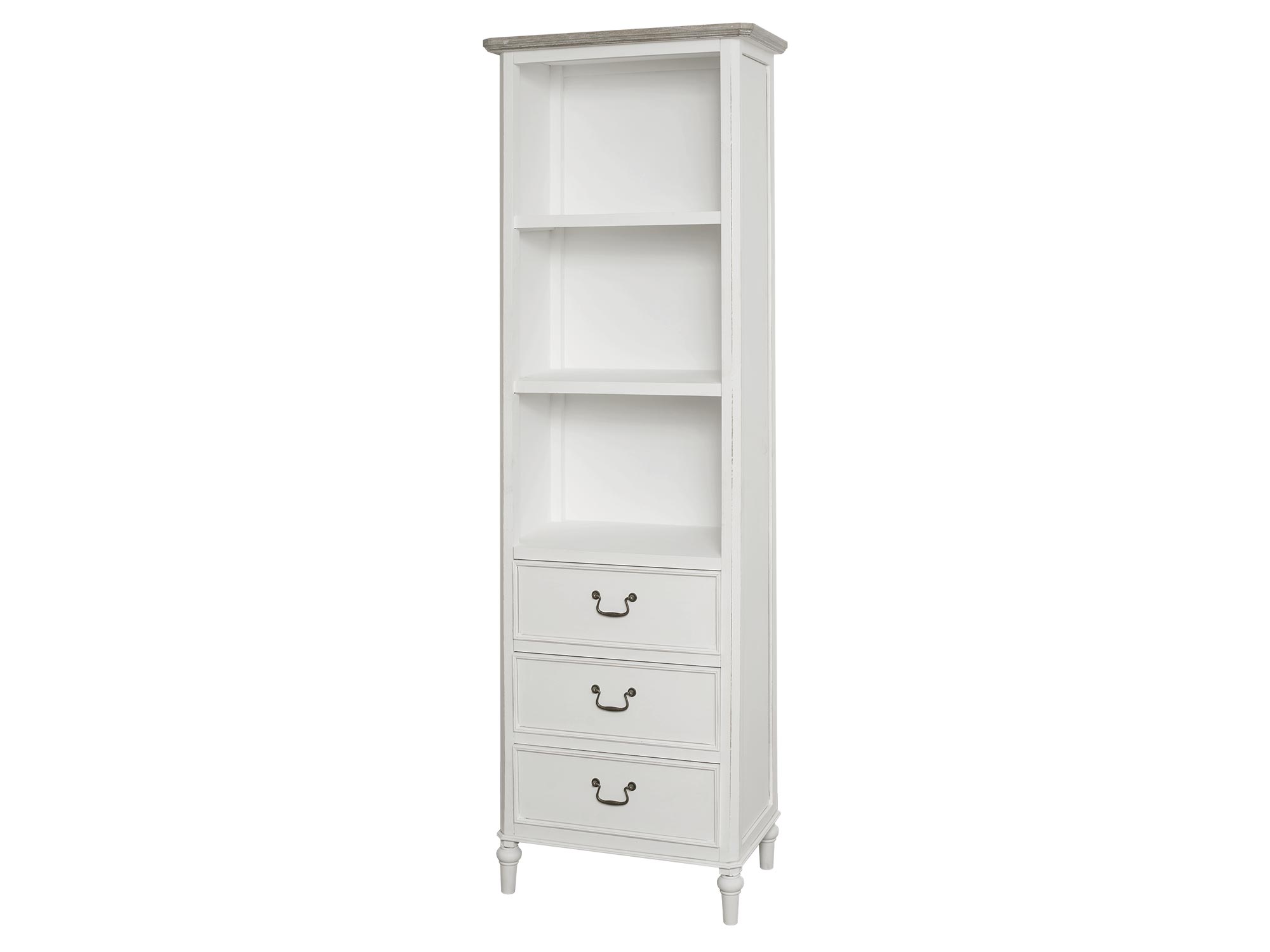 Drewniana witryna z dekoracyjnymi frontami w stylu prowansalskim kolor biały