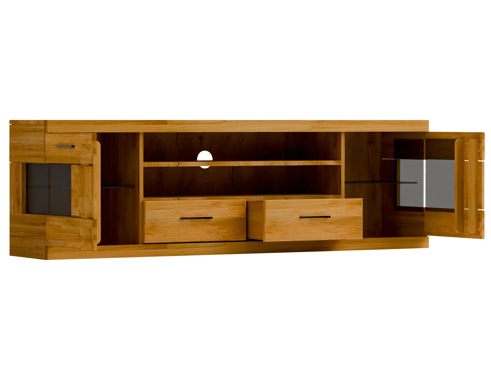 Szafka RTV z otwartą półką środkową i szufladą