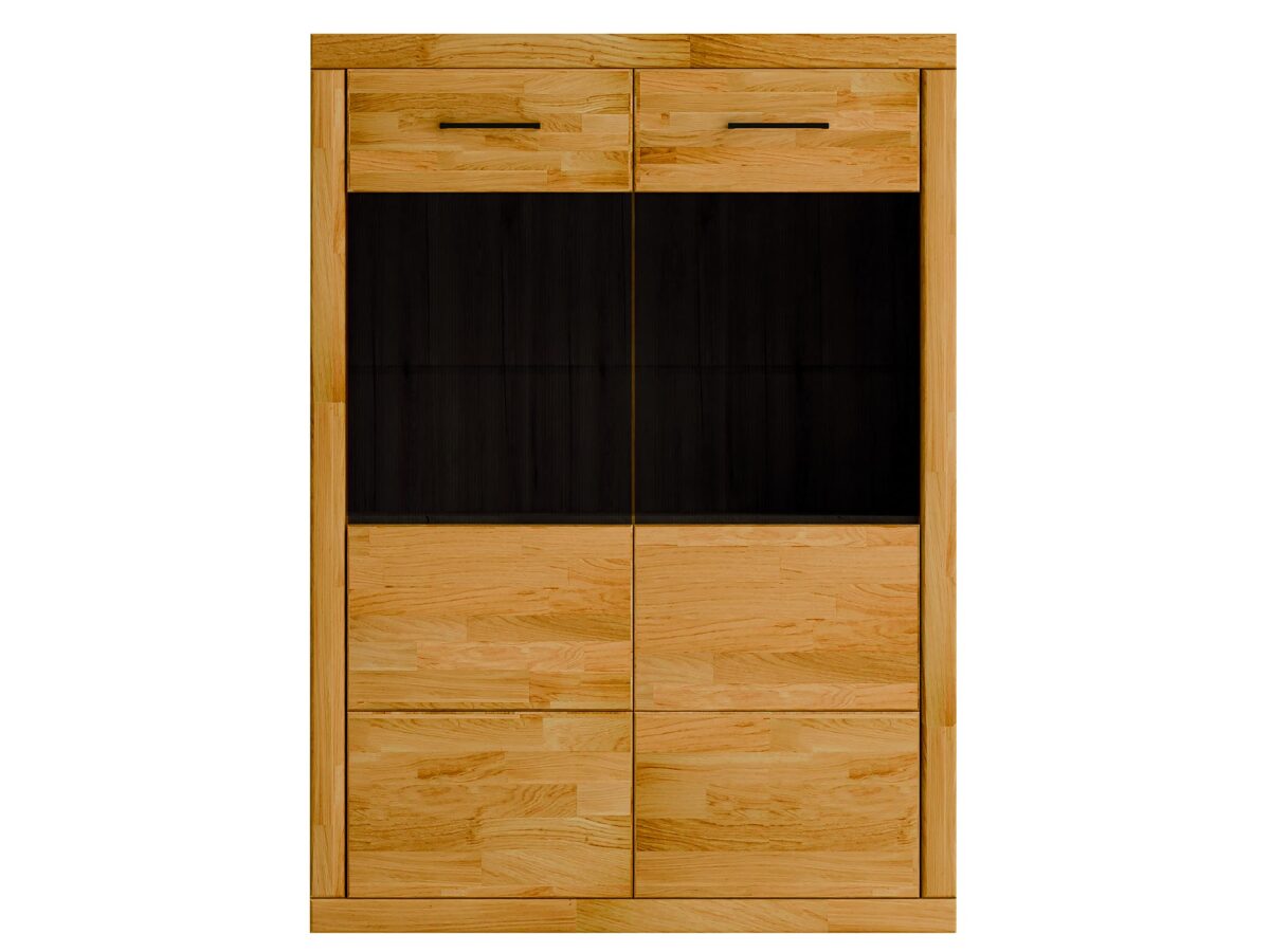 Schmale Eichenvitrine 90 cm Avero 80