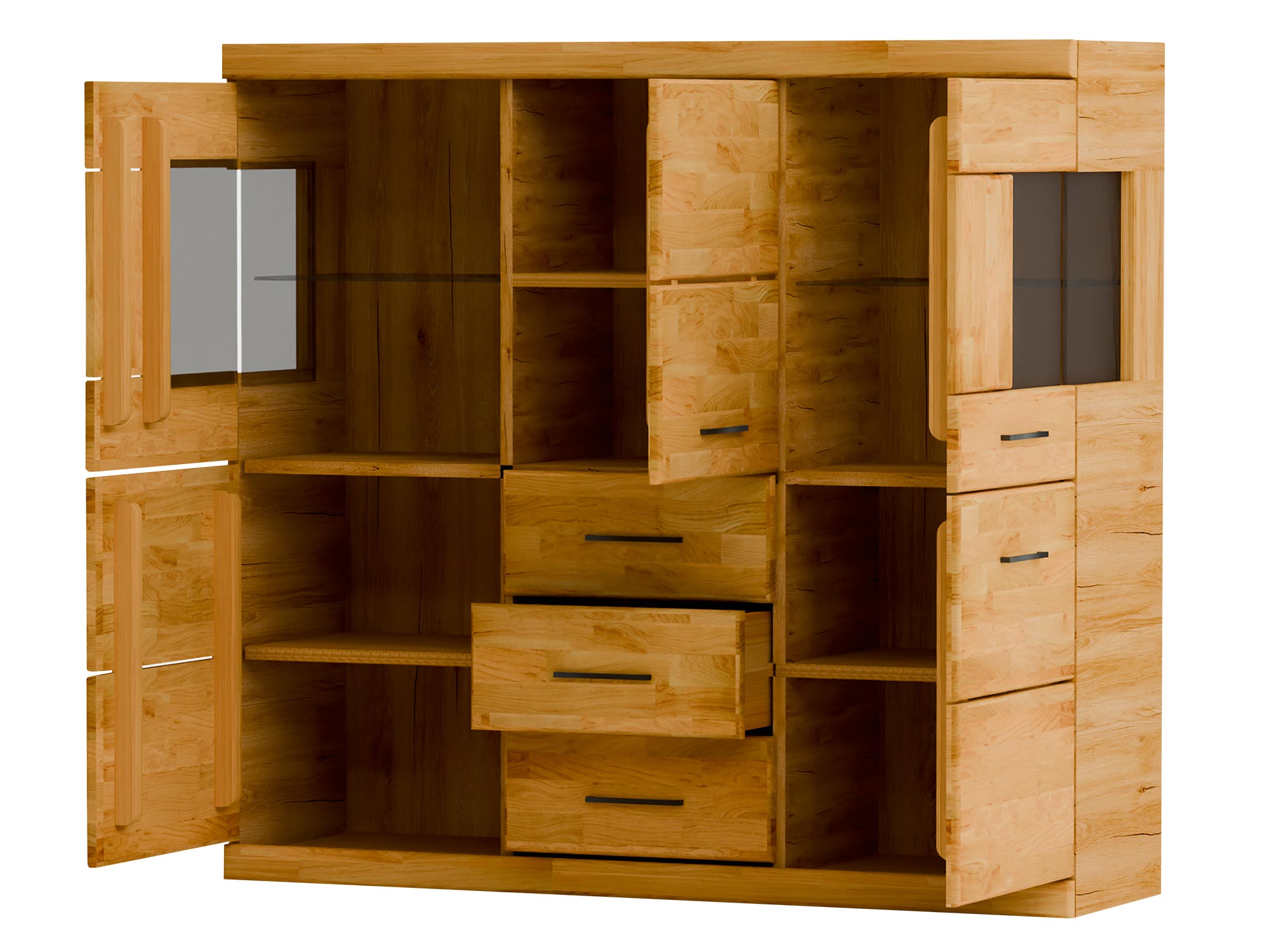 Komoda nowoczesna drewniana z otwartymi półkami