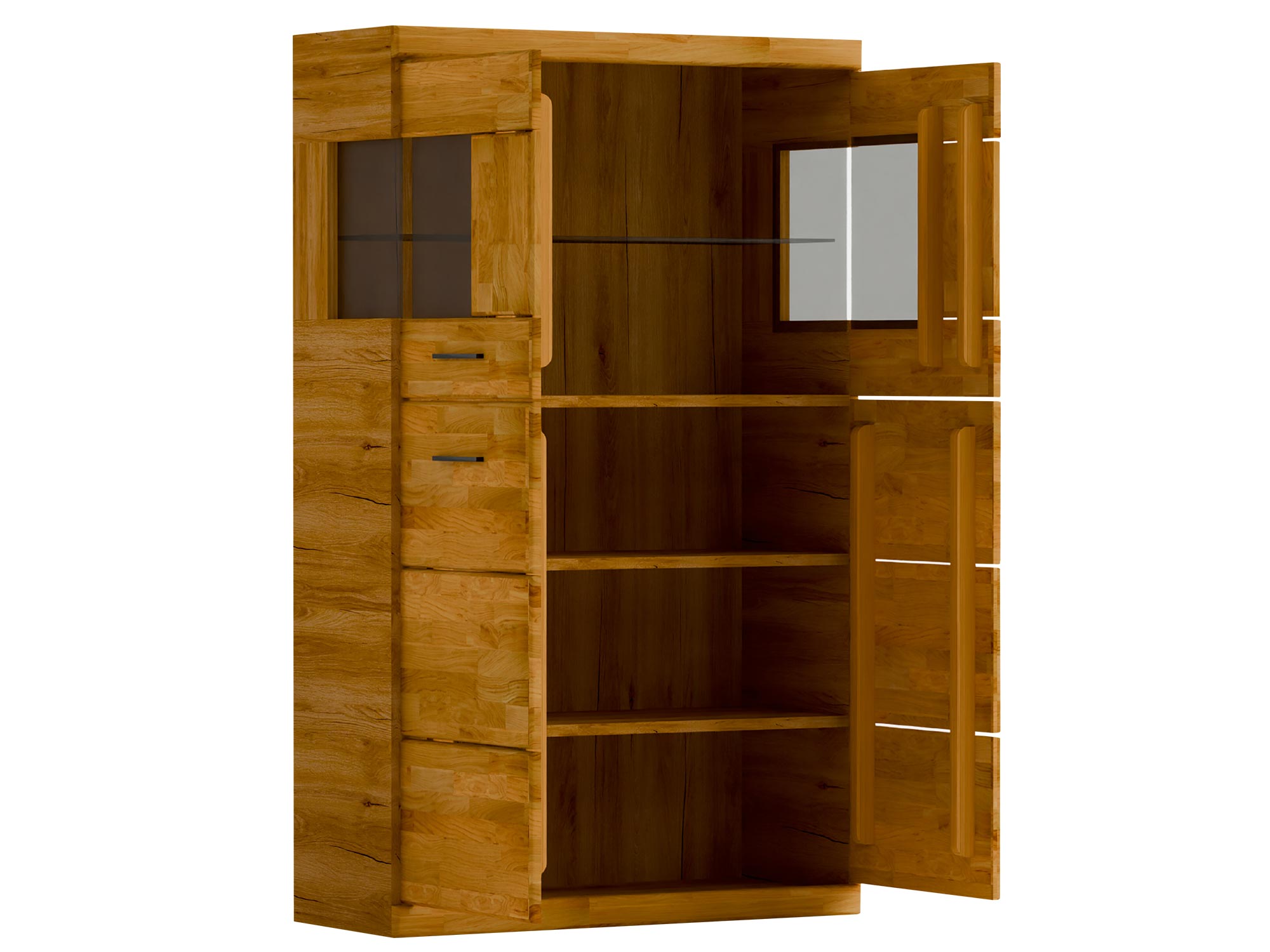 Komoda narożna z drzwiami otwieranymi na zewnątrz