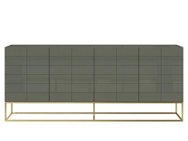 Moderní komoda do obývacího pokoje z geometrickou strukturou
