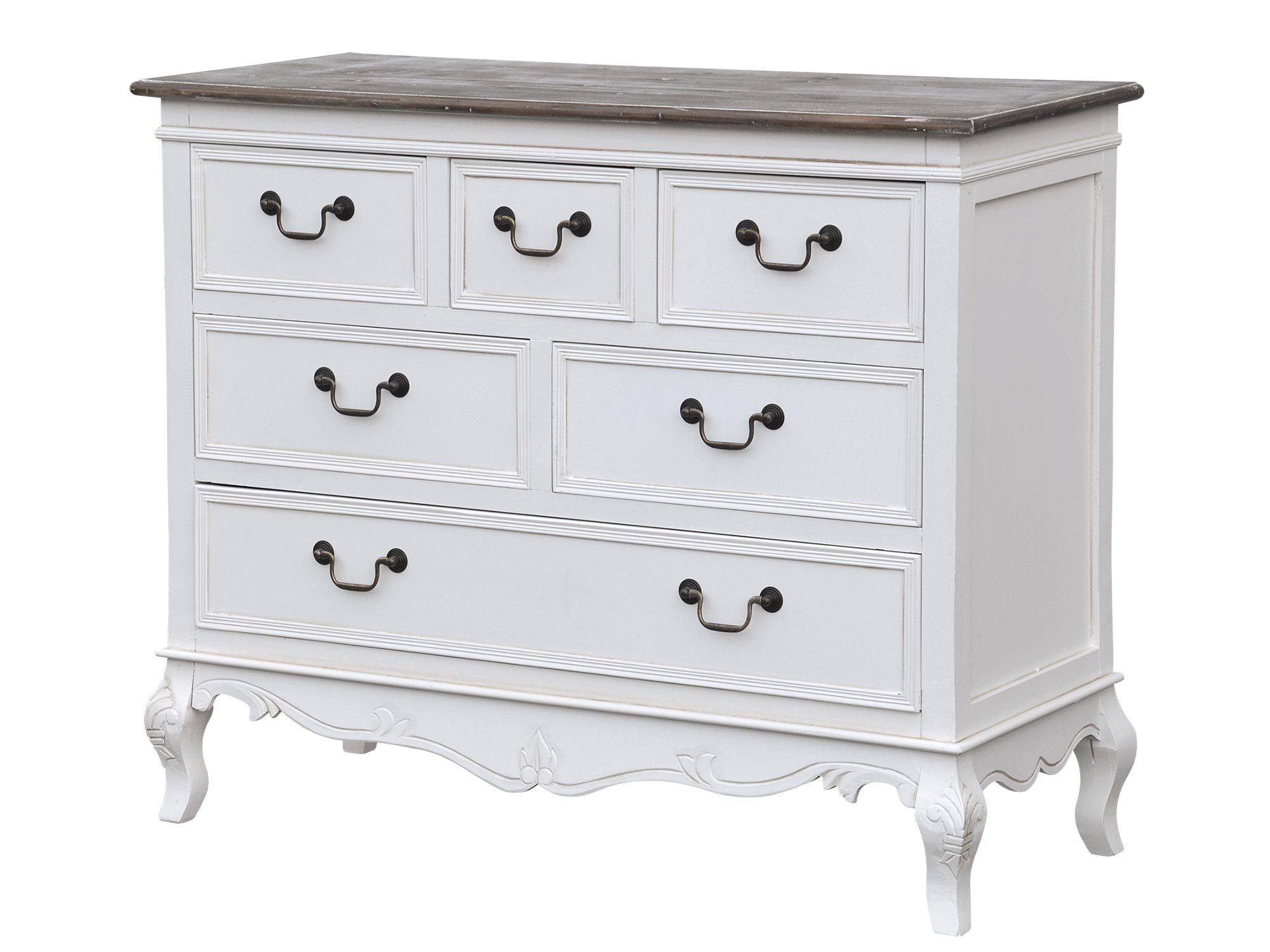 Komoda prowansalska z subtelnym rzeźbieniem