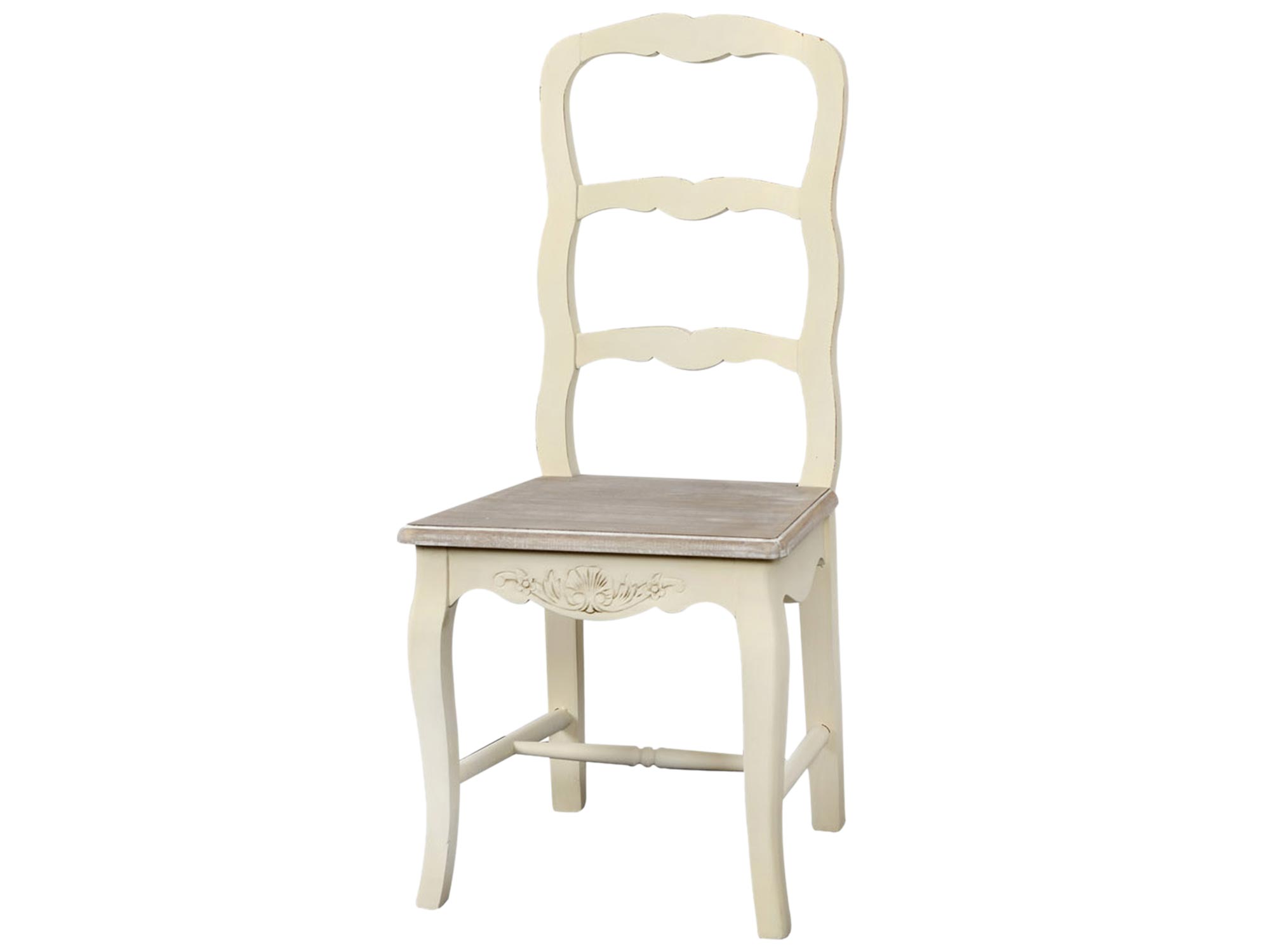 Krzesło prowansalskie z jasnobrązowym siedziskiem