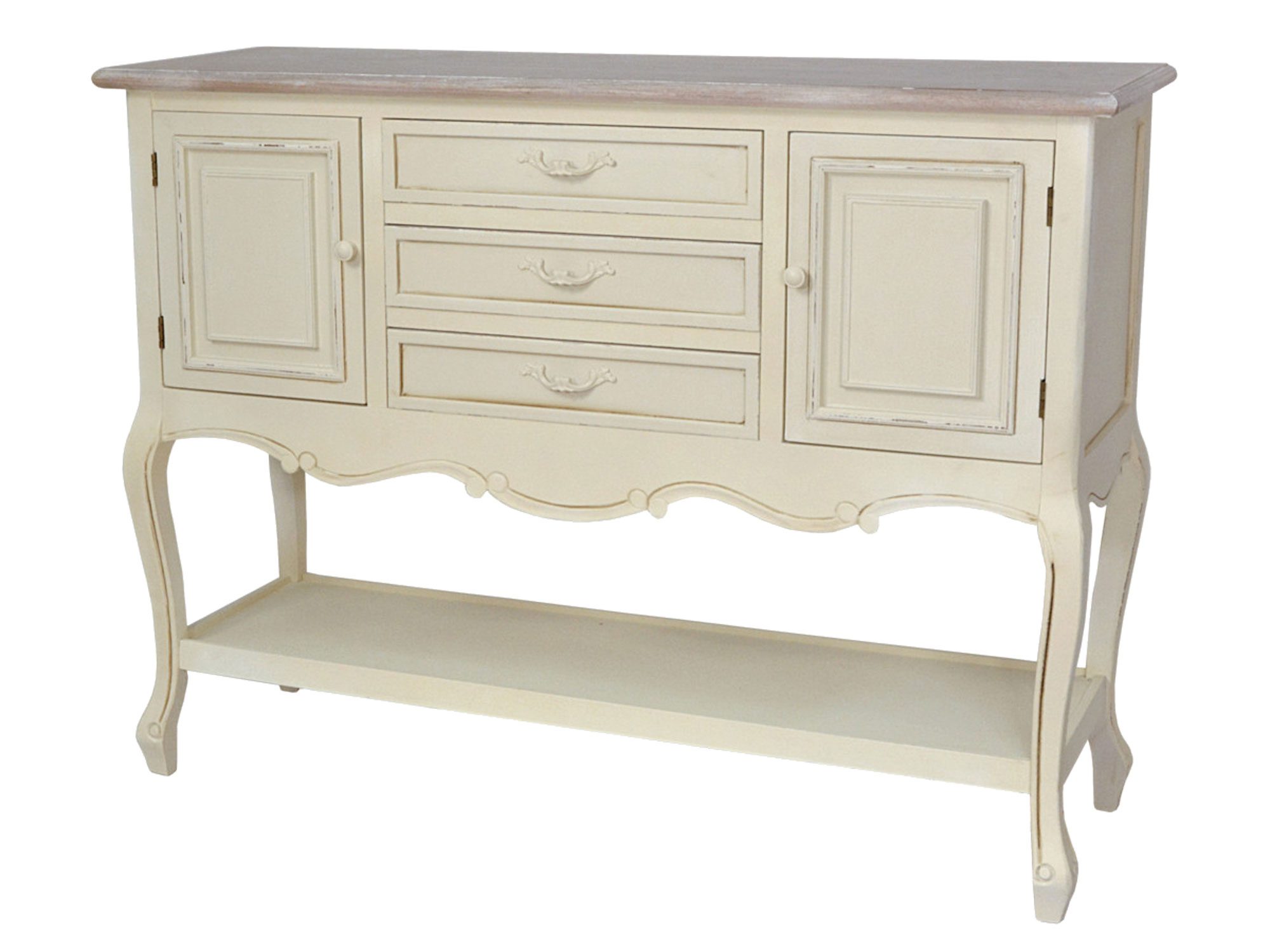 Komoda prowansalska z ozdobnymi uchwytami