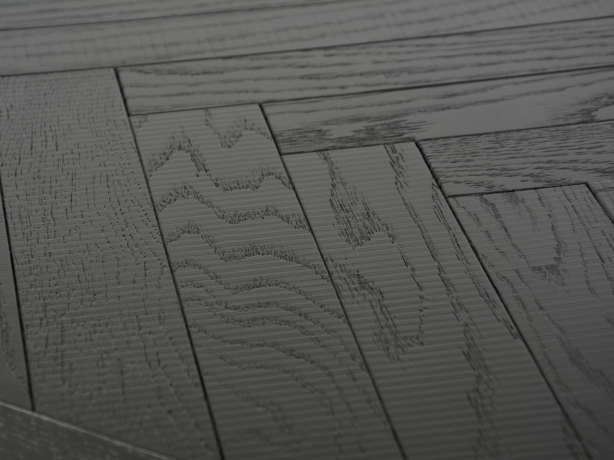 Zbliżenie na blat z drewna dębowego w ciemnym odcieniu