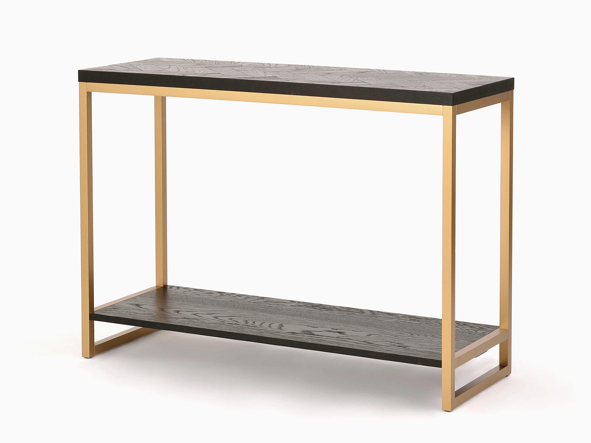 Nowoczesna konsola ze złotymi dodatkami