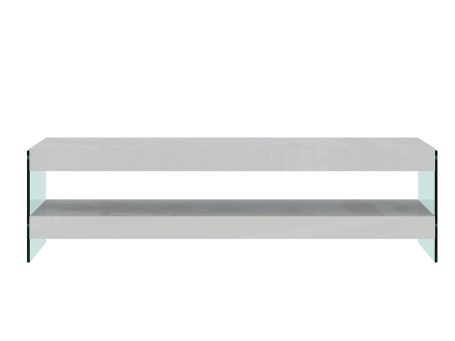 Komoda z lustrzanym frontem i szklanymi bokami w stylu glamour