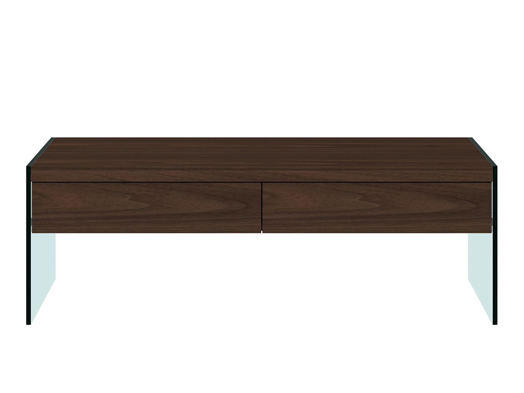 Nowoczesny stolik kawowy z szufladą i stalowym wspornikiem