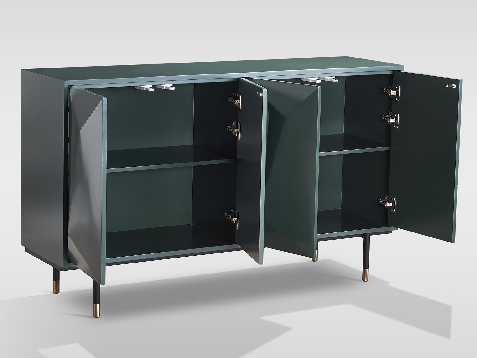 Oryginalna komoda w kolorze perłowej zieleni