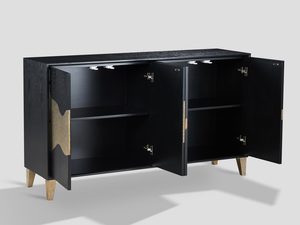 Miniatura 2 - Černá komoda z dekorem zlaté fali a minimalistickou formou
