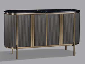 Miniatura 1 - Komoda v barvě grafitovým z marmurowym deskou a zlatou rámečkem ve stylu moderním