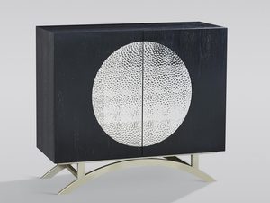 Miniatura 1 - Elegantní černá komoda z čely z geometrycznym wzorem v moderním stylu