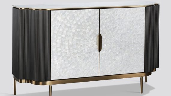 Miniaturka 1 - Komoda z marmurowym blatem z eleganckim frontem z muszli