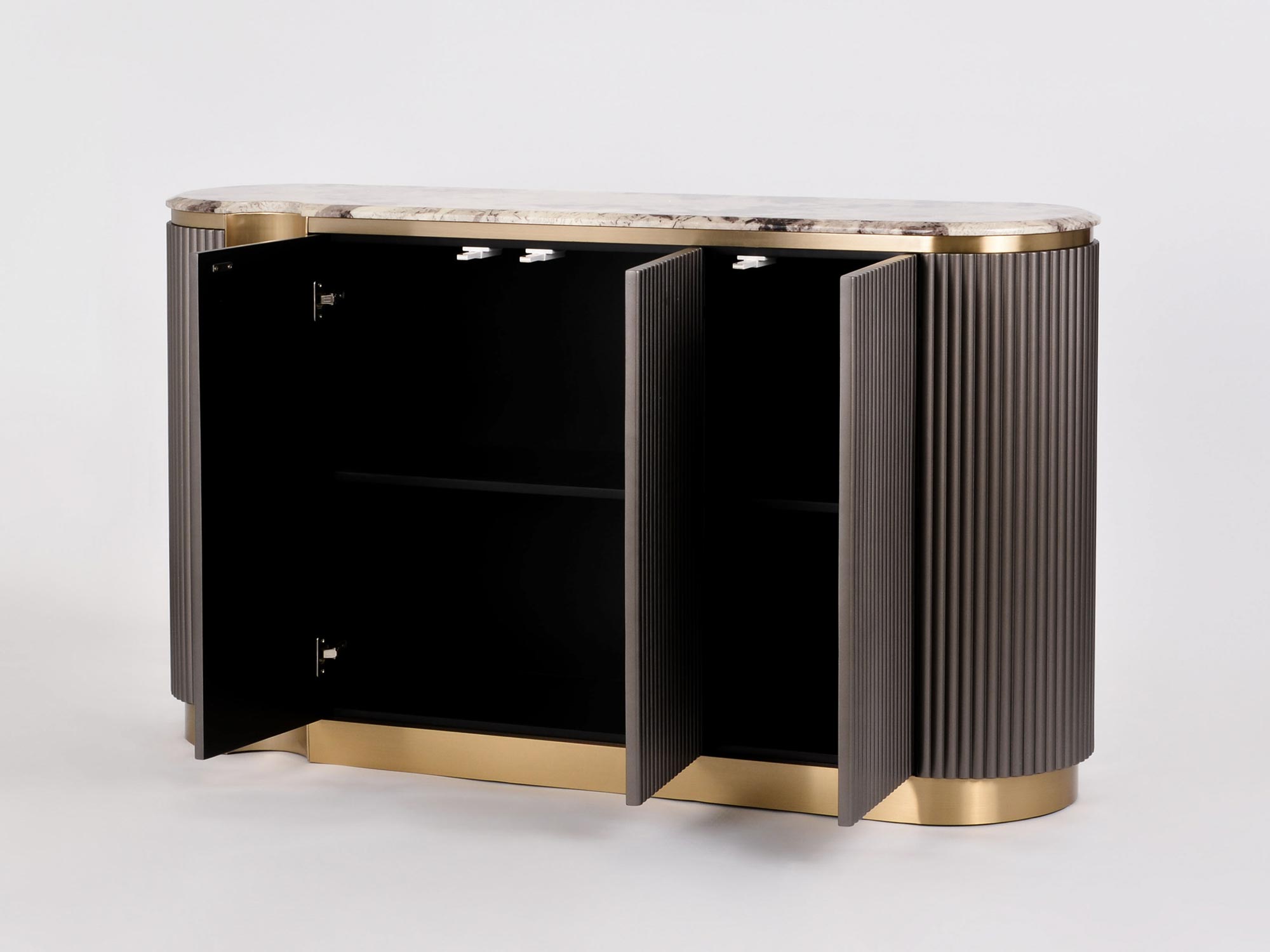 Komoda RTV z marmurowym blatem w luksusowym wykończeniu