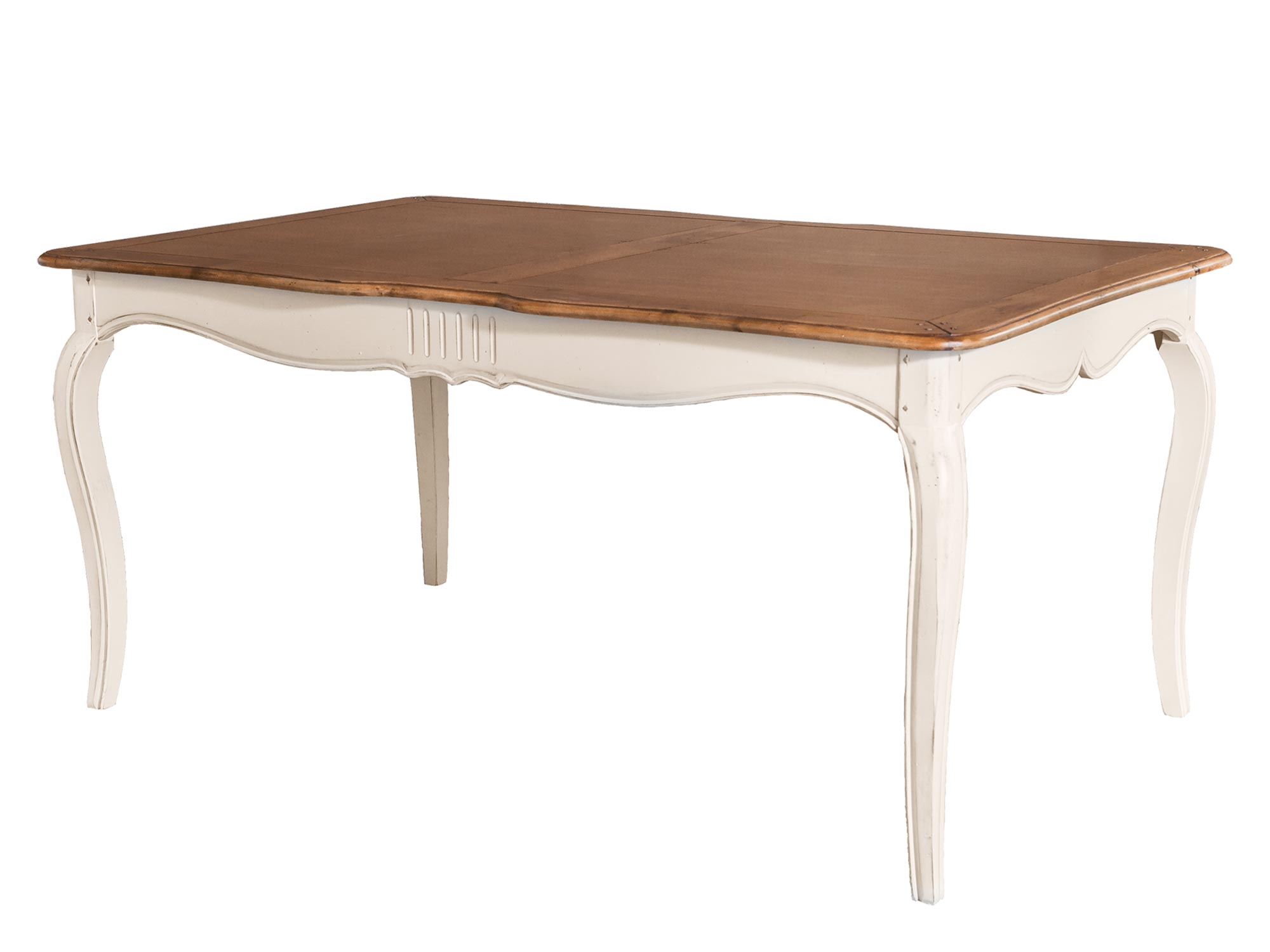 Drewniany stół z dekoracyjnymi frontami w stylu prowansalskim kolor biały