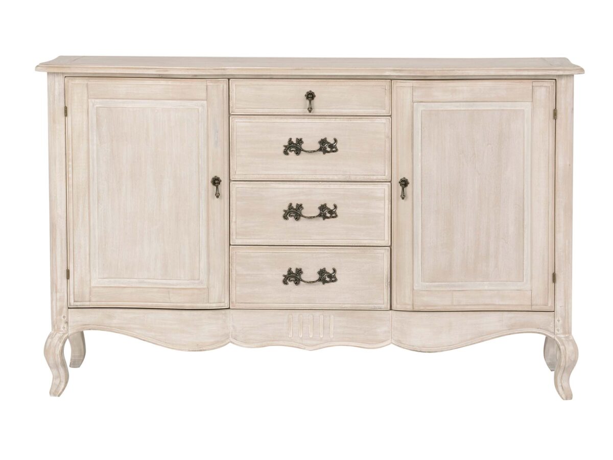 Hellbeige Kommode aus Birke im Landhausstil Laguna