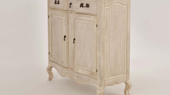 Miniaturka 2 - Komoda z Jasnobeżowego Drewna i Frezowaniami w Prowansalskim Stylu – Laguna