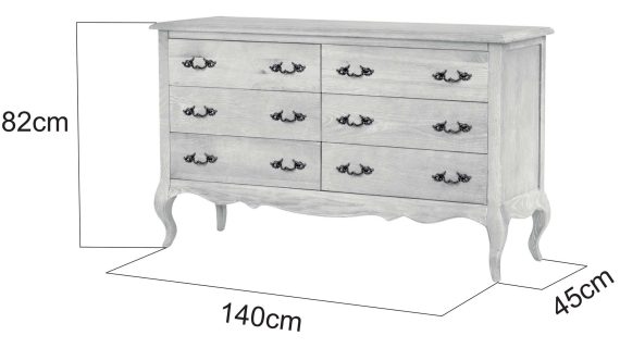 Miniaturka 18 - Komoda Drewniana z Giętymi Nógami i Metalowymi Uchwytem w Stylu Francuskim – Venezia Oak