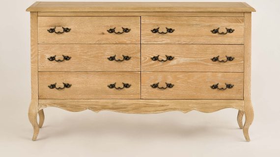 Miniaturka 2 - Komoda Drewniana z Giętymi Nógami i Metalowymi Uchwytem w Stylu Francuskim – Venezia Oak