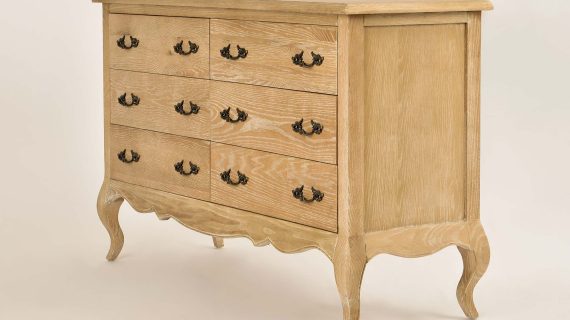 Miniaturka 3 - Komoda Drewniana z Giętymi Nógami i Metalowymi Uchwytem w Stylu Francuskim – Venezia Oak