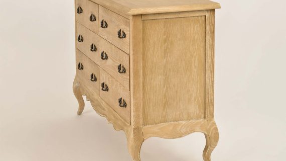 Miniaturka 4 - Komoda Drewniana z Giętymi Nógami i Metalowymi Uchwytem w Stylu Francuskim – Venezia Oak