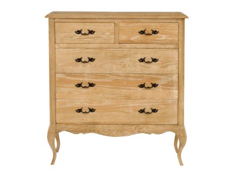 Komoda Francuska z Giętymi Nogami i Szczotkowaną Powierzchnią – Venezia Oak