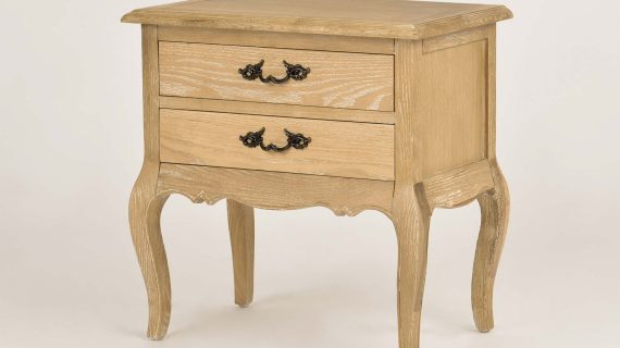 Miniaturka 1 - Szafka Nocna Francuska z Giętymi Nogami i Metalowymi Uchwytem – Venezia Oak