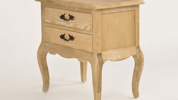 Miniaturka 3 - Szafka Nocna Francuska z Giętymi Nogami i Metalowymi Uchwytem – Venezia Oak