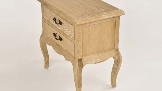 Miniaturka 7 - Szafka Nocna Francuska z Giętymi Nogami i Metalowymi Uchwytem – Venezia Oak