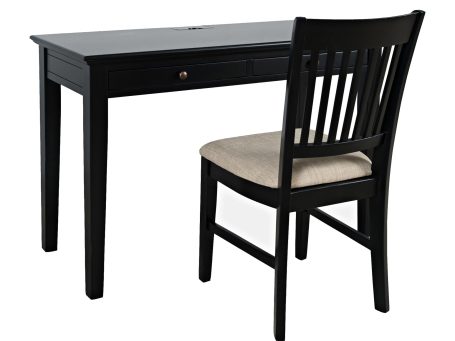 Nowoczesne czarne biurko z dwoma szufladami do gabinetu