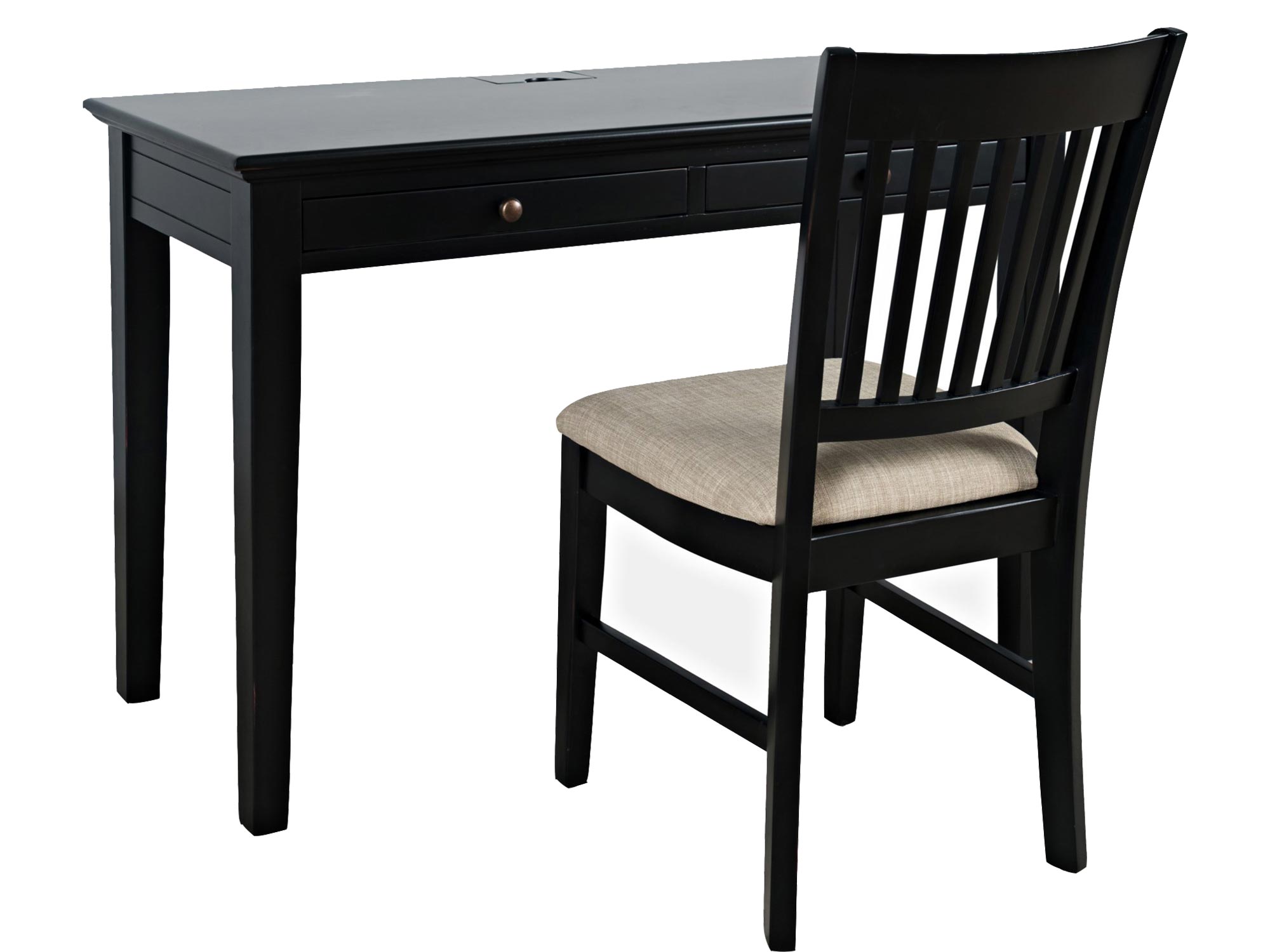 Nowoczesne czarne biurko z dwoma szufladami do gabinetu