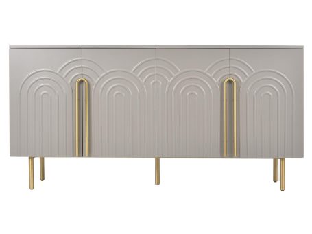 Nowoczesna komoda z łukami na frontach i eleganckimi nóżkami