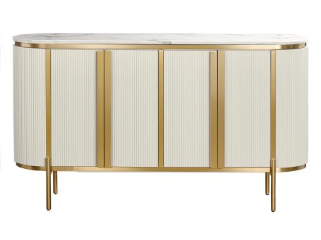 Komoda z ryflowanymi frontami i złotymi akcentami