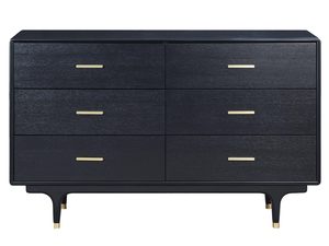 Miniatúra 3 - Dizajnová čierna komoda s minimalistickým zlatým úchytom