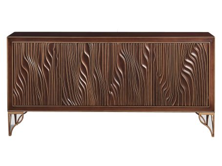 Komoda orzech włoski w stylu nowoczesnym z eleganckimi złotymi nóżkami