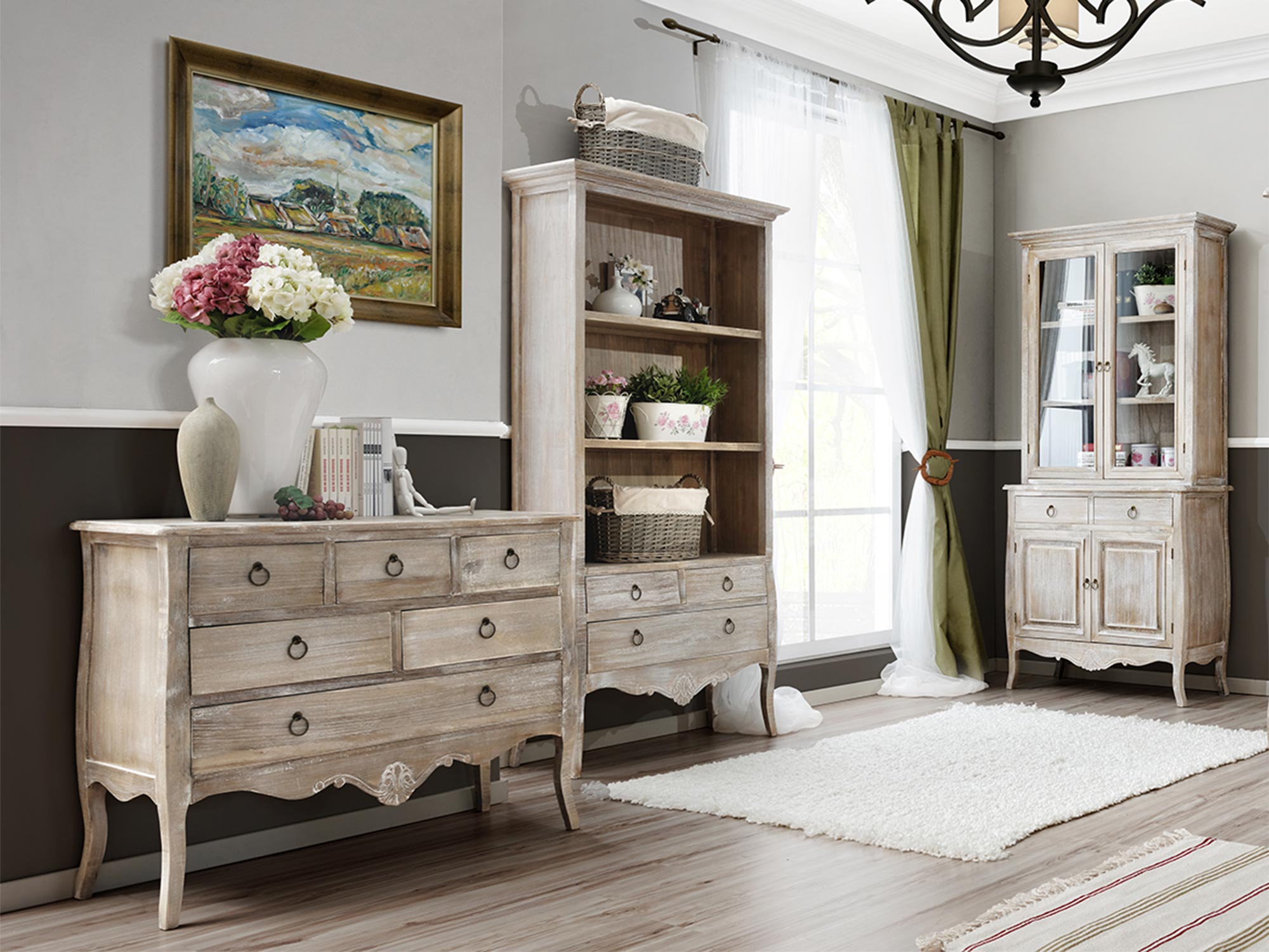 Meble z bielonego drewna