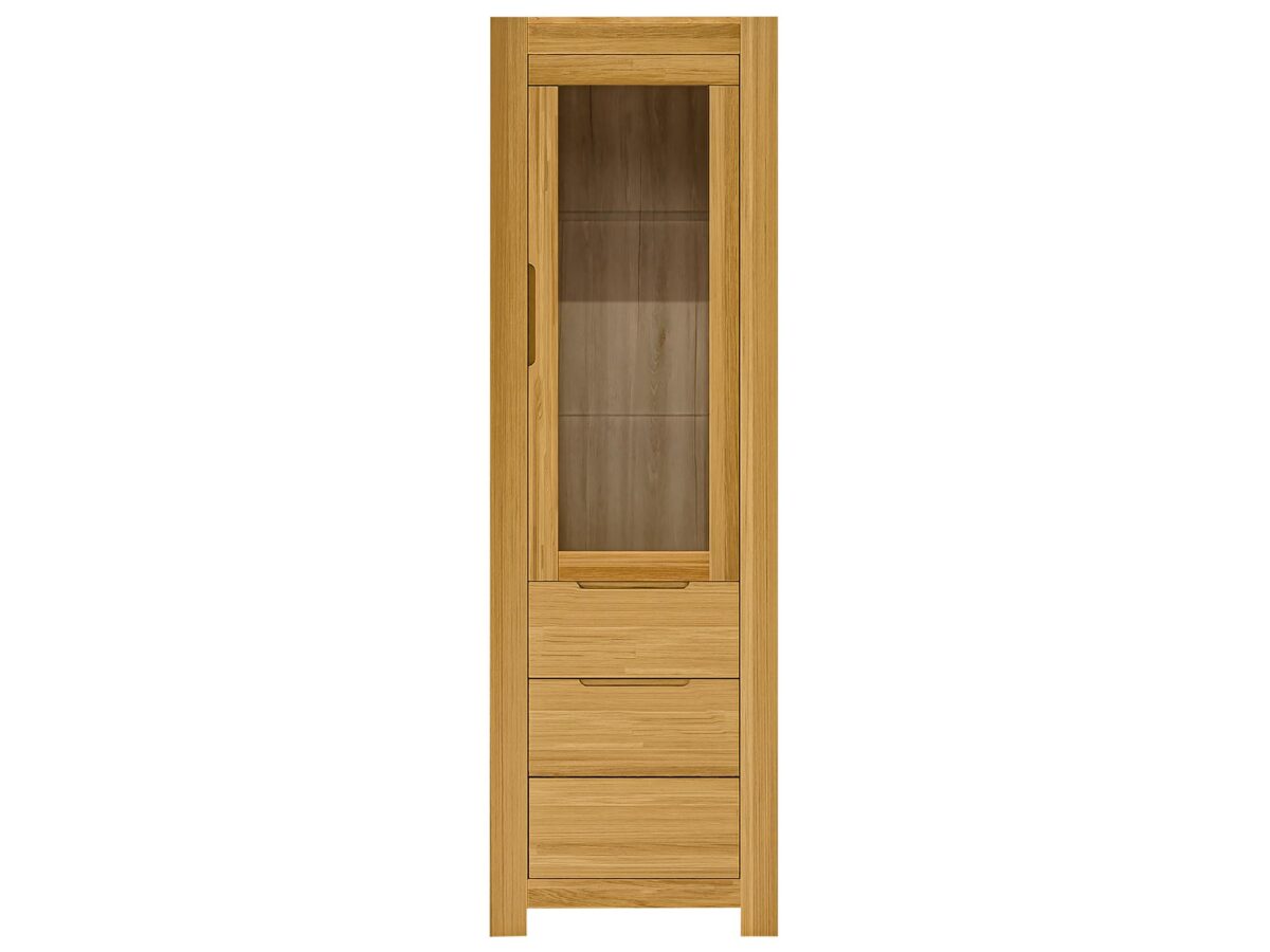 Schmale elegante Eichenvitrine Lunaro 75