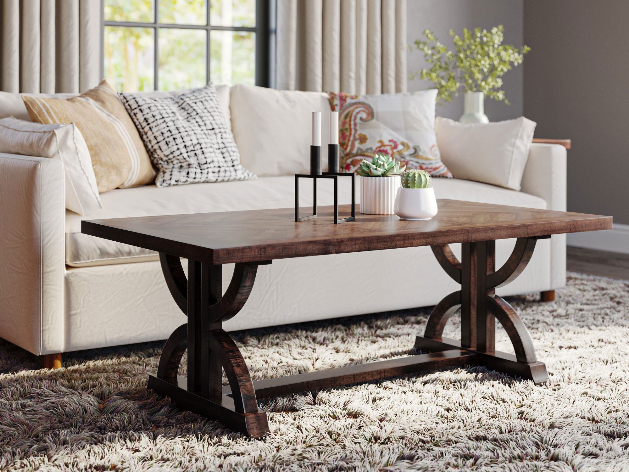 Dekoracyjny blat w jodełkę w stylu vintage