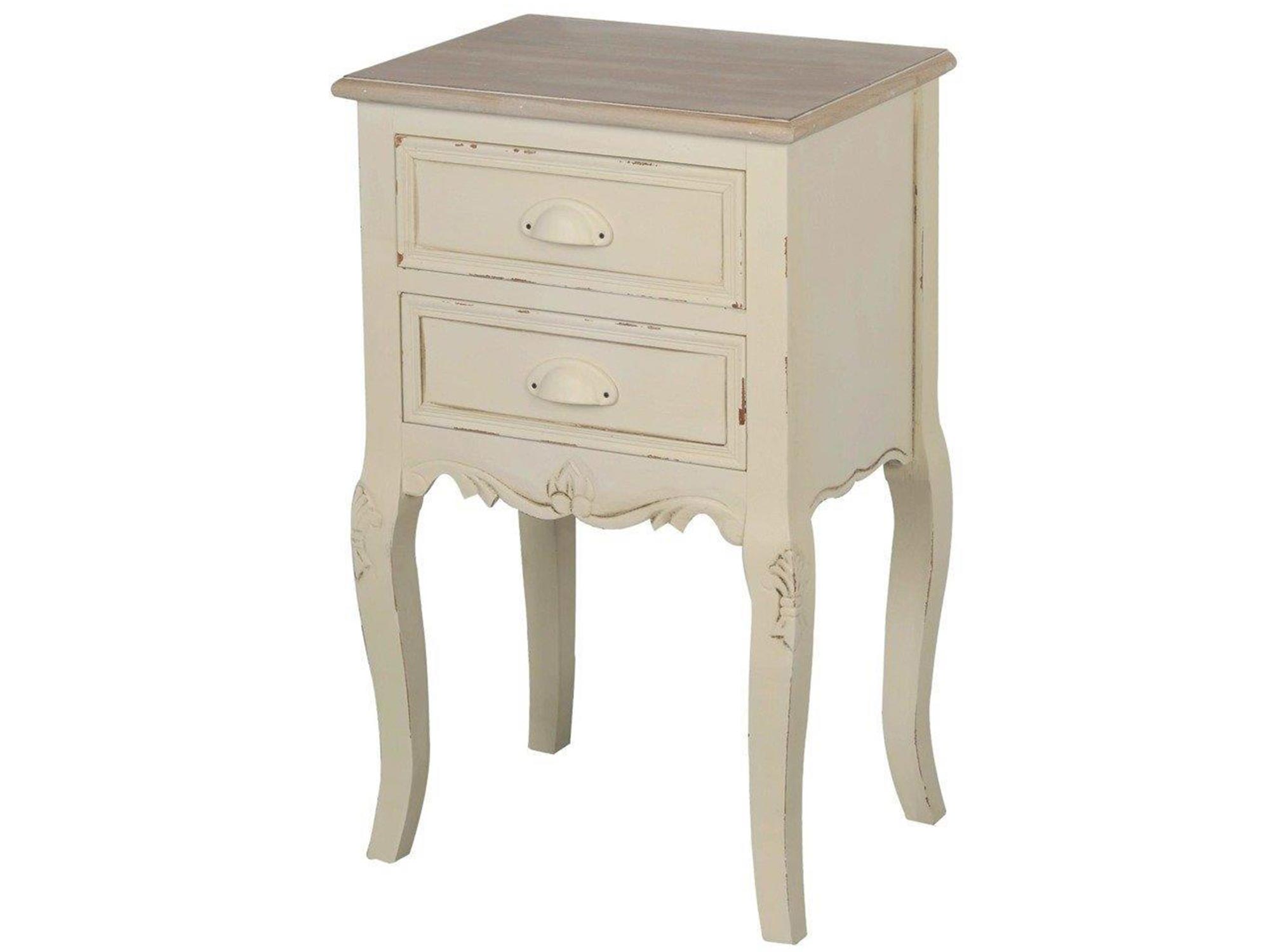 Stylowa kremowa szafka vintage z rzeźbionymi nogami