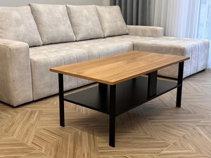 Miniatura 13 - Jednoduchý stolek s černými nohami a přírodním deskou