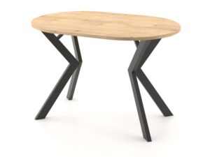 Miniatura 1 - Oválný stůl v dekoru dub artisan na černých kovových nohách v loftovém stylu