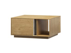 Miniatúra 2 - Konferenčný stolík dubový s dvierkami a otvorenou policou, sivá vložka