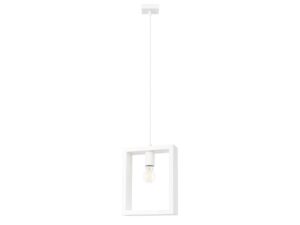 Miniatúra 16 - Biela stropná lampa s geometrickým štvorcovým rámom na kábli