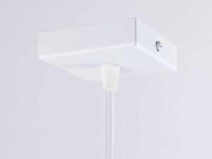 Miniaturka 10 - Biała metalowa podsufitka lampy z przewodem tekstylnym i mocowaniem