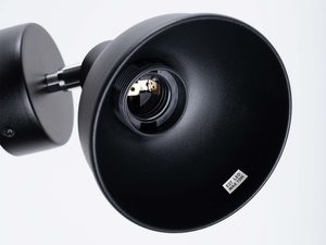 Miniaturka 7 - Czarny klosz kinkietu z gniazdem E27 do żarówki LED