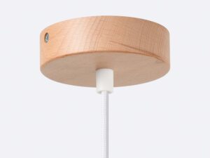 Miniaturka 8 - Drewniana rozeta sufitowa lampy wiszącej z widocznym usłojeniem buku