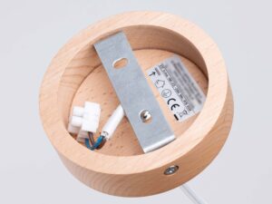 Miniaturka 13 - Drewniana podstawa sufitowa lampy wiszącej z okablowaniem i certyfikatem